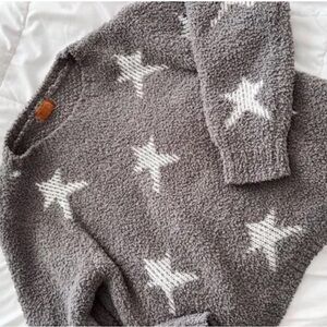 Grey and white star sweater size L
